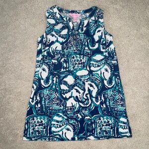 Lilly Pulitzer Teal and White Patterned Top